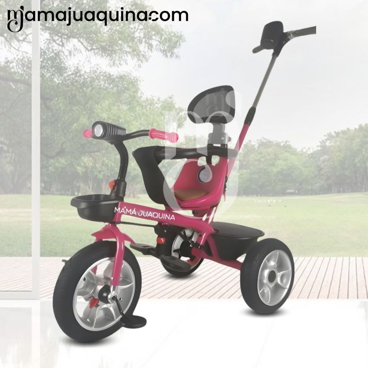 DOUX BEBE - Triciclo Guiador para Niños «ROSE» Fucsia