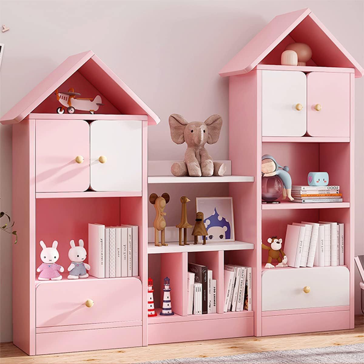 GENERICO - Librero Estante Infantil Armado Casa Selves Rosa - Gaudi