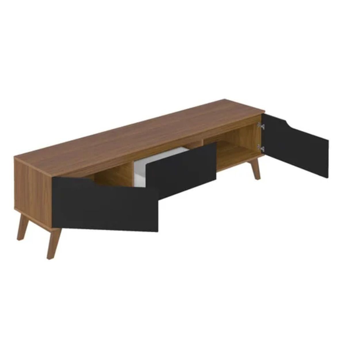 TU MESITA - Mueble para TV 2 Puertas 1 Cajón Caetana color Negro/Duna TU MESITA