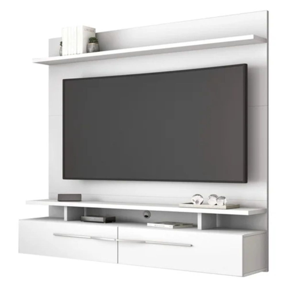 TU MESITA - Mueble para TV flotante 2 cajones Argos color Blanco TU MESITA