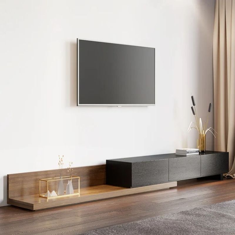 TU MESITA - Mesa para TV Extensible Carolina color NegroMacadamia TU MESITA