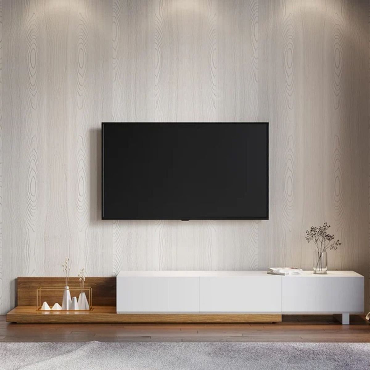 TU MESITA - Mesa para TV ExtensibleCarolina color BlancoMacadamia TU MESITA