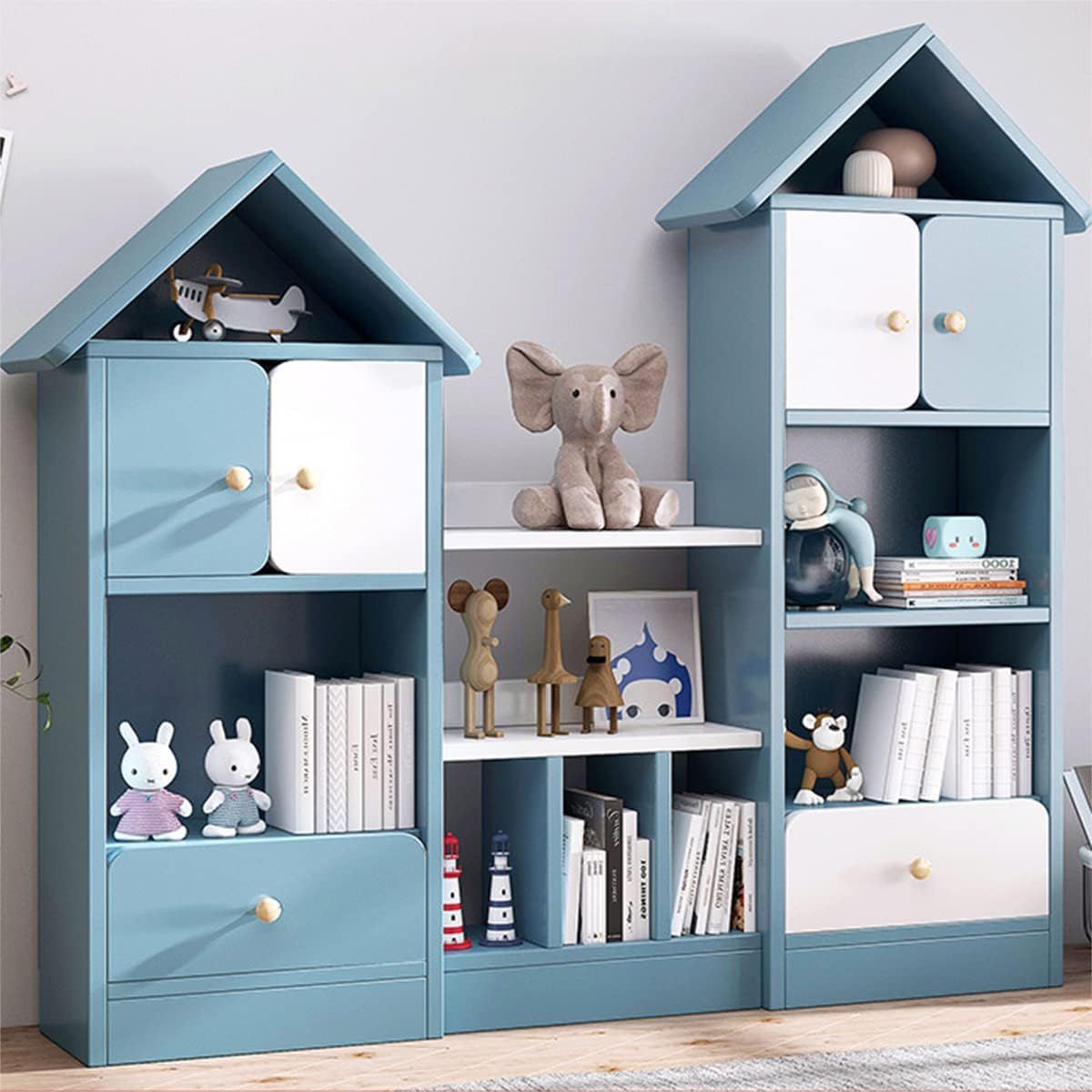 GENERICO - Librero Estante Infantil Armado Casa Selves Azul - Gaudi