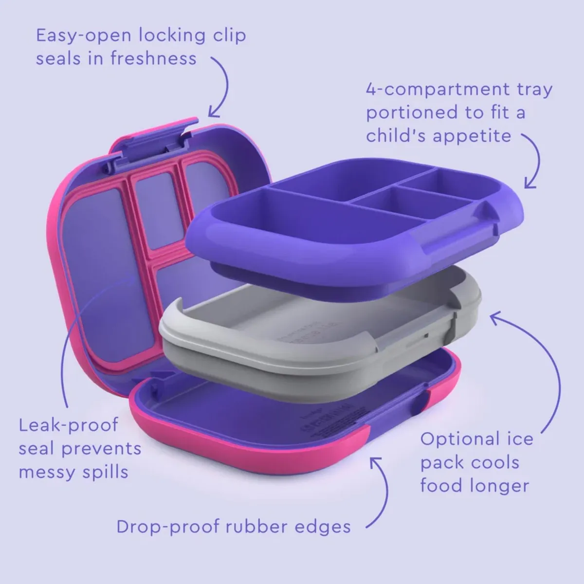BENTGO - Lonchera Bentgo Kids Chill Lunch Box - Electric Violet
