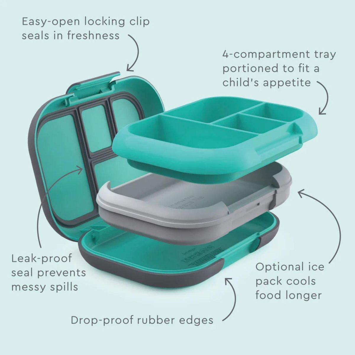 BENTGO - Lonchera Bentgo Kids Chill Lunch Box - Electric Aqua