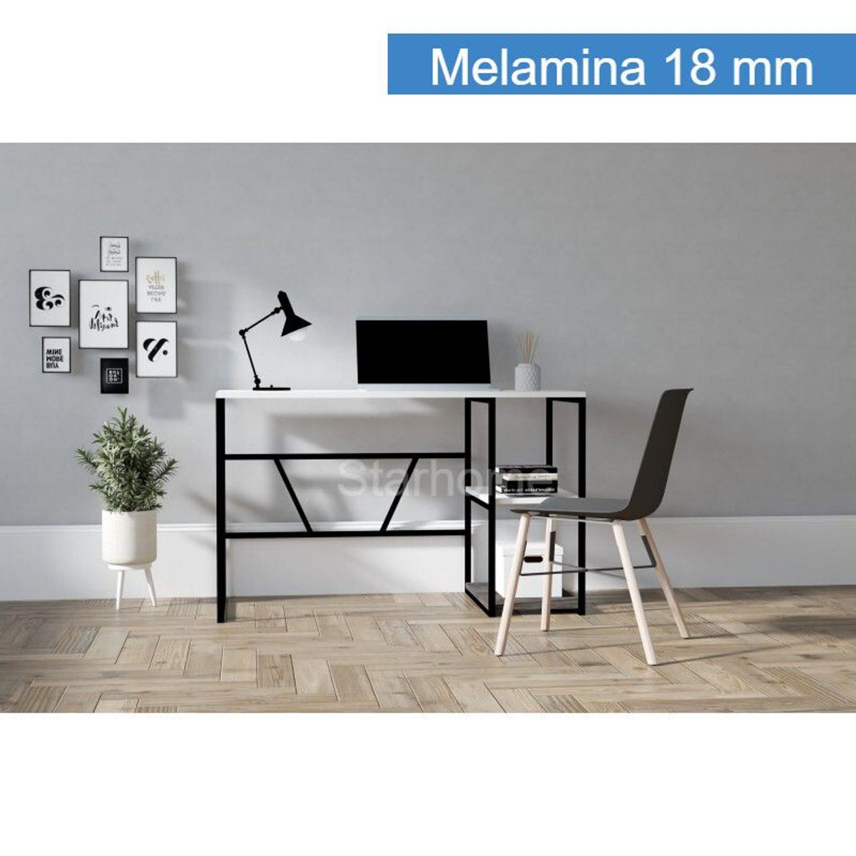 STARHOME - ESCRITORIO STARHOME ESTILO INDUSTRIAL FANSY BLANCO