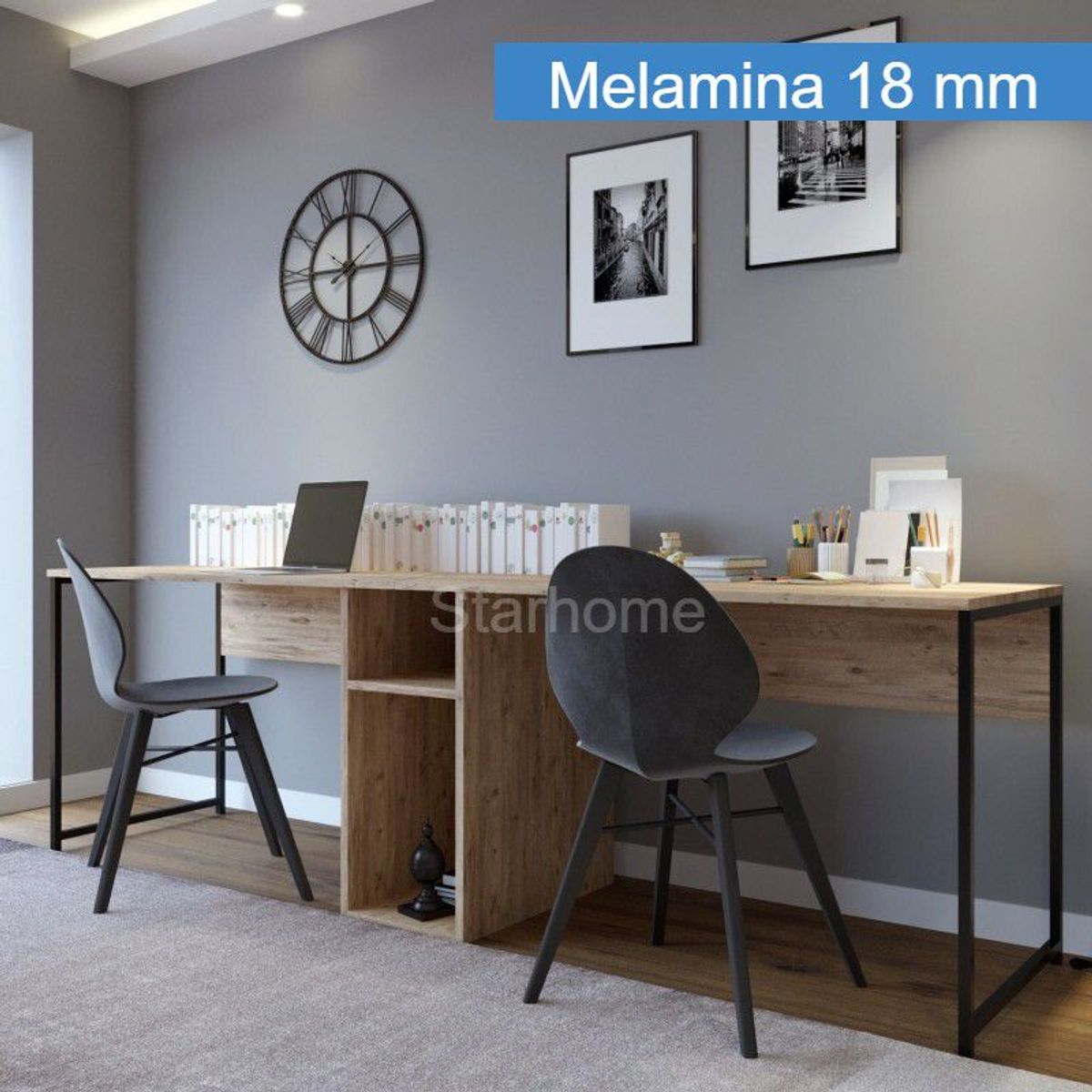 STARHOME - ESCRITORIO STARHOME ESTILO INDUSTRIAL MASSAKI ROBLE