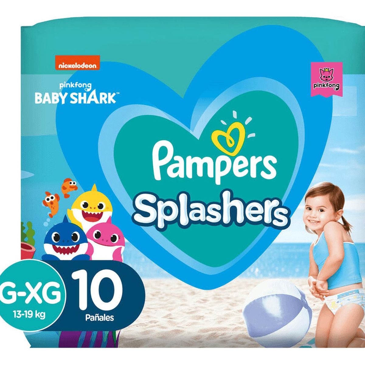 PAMPERS - Pañales para Piscina Pampers Splashers Talla G-XG 10 un