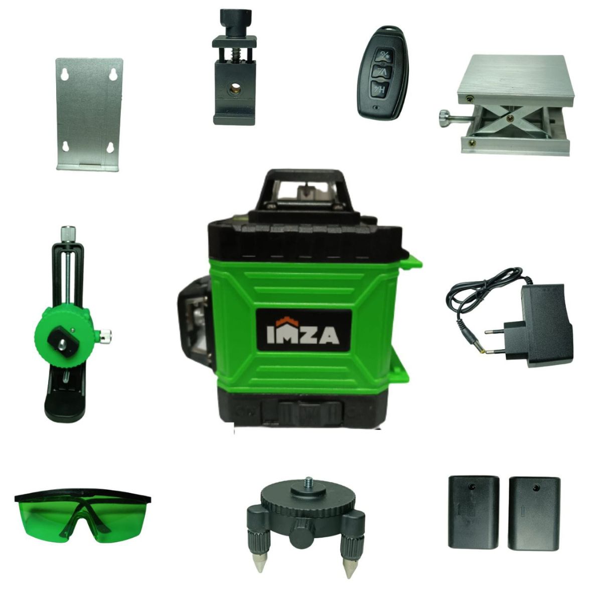 IMZA - Nivel láser IMZA 16 líneas autonivelante luz verde 2 baterias  NL16-A