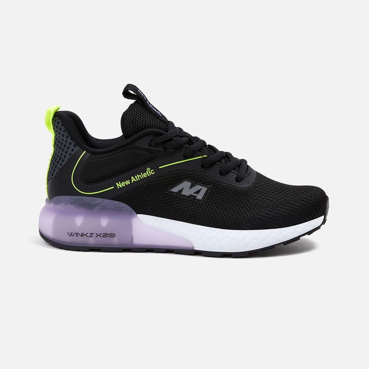 NEW ATHLETIC - ZAPATILLAS NEW ATHLETIC LIFESTYLE WINKS X47 NEGRO CON VERDE NEON PARA MUJER