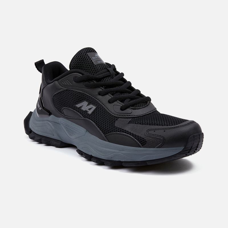 NEW ATHLETIC - ZAPATILLAS NEW ATHLETIC LIFESTYLE TRUIDEN29 NEGRO CON GRIS PARA HOMBRE