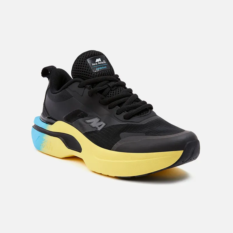 NEW ATHLETIC - ZAPATILLAS NEW ATHLETIC LIFESTYLE FUTUR41 NEGRO CON AMARILLO PARA MUJER