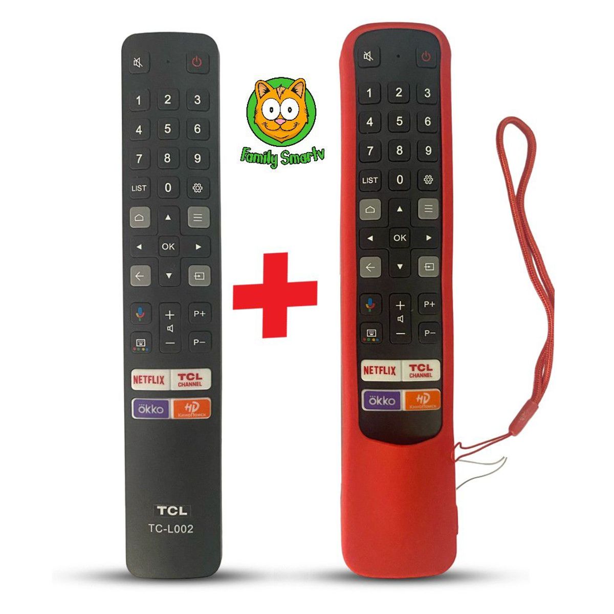 UNIVERSAL - Control Remoto Tcl Generico Smart Modelo FMR8 + Funda Roja