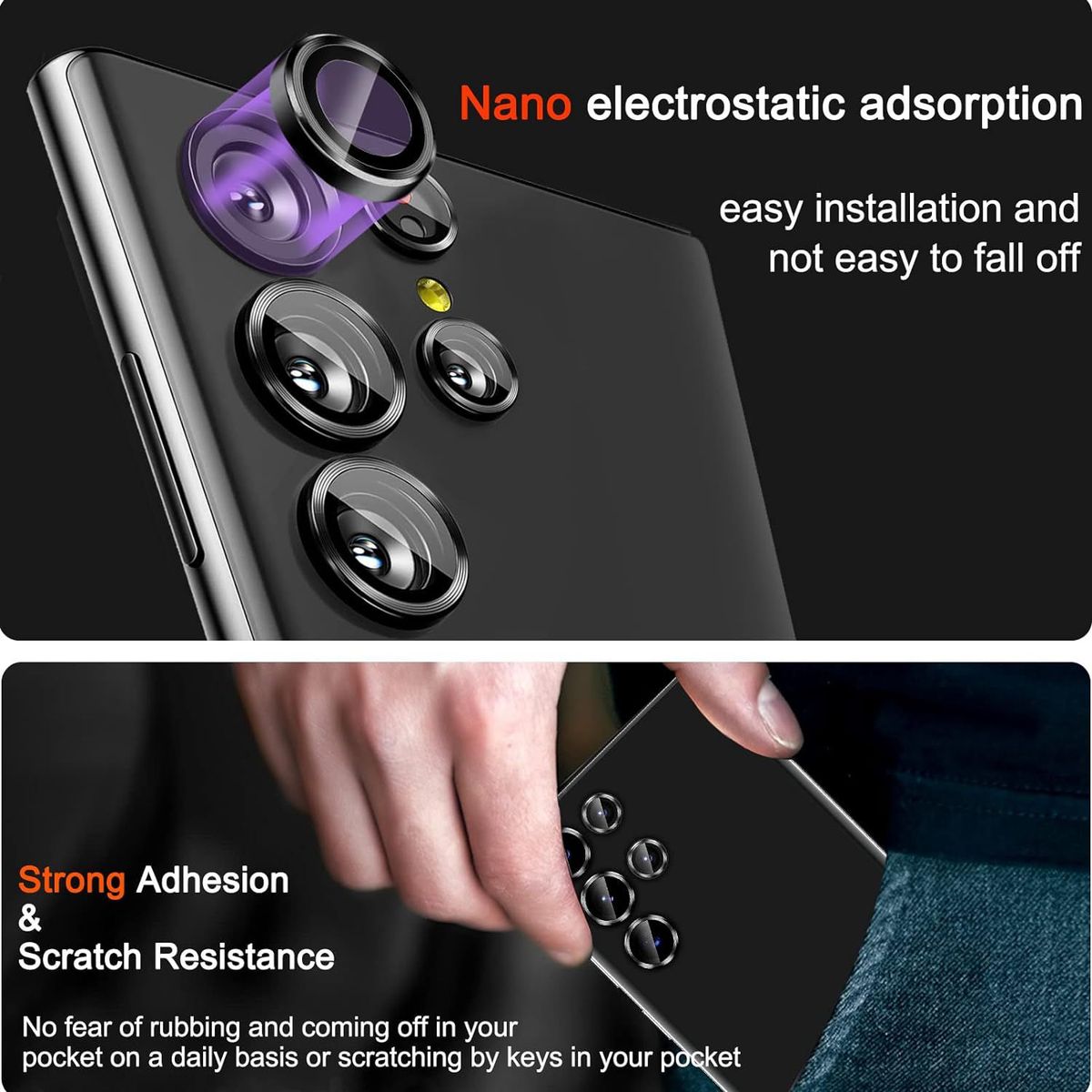 GENERICO - Protector de Cámara Metálico Para Samsug S24 Ultra - Negro