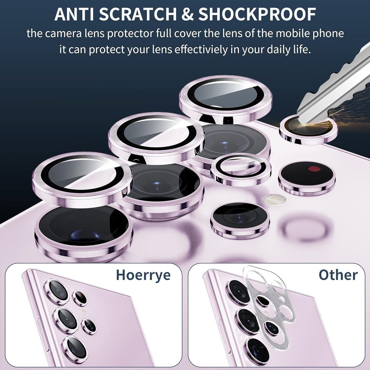 GENERICO - Protector de Cámara Metálico Para Samsug S24 Ultra - Lila