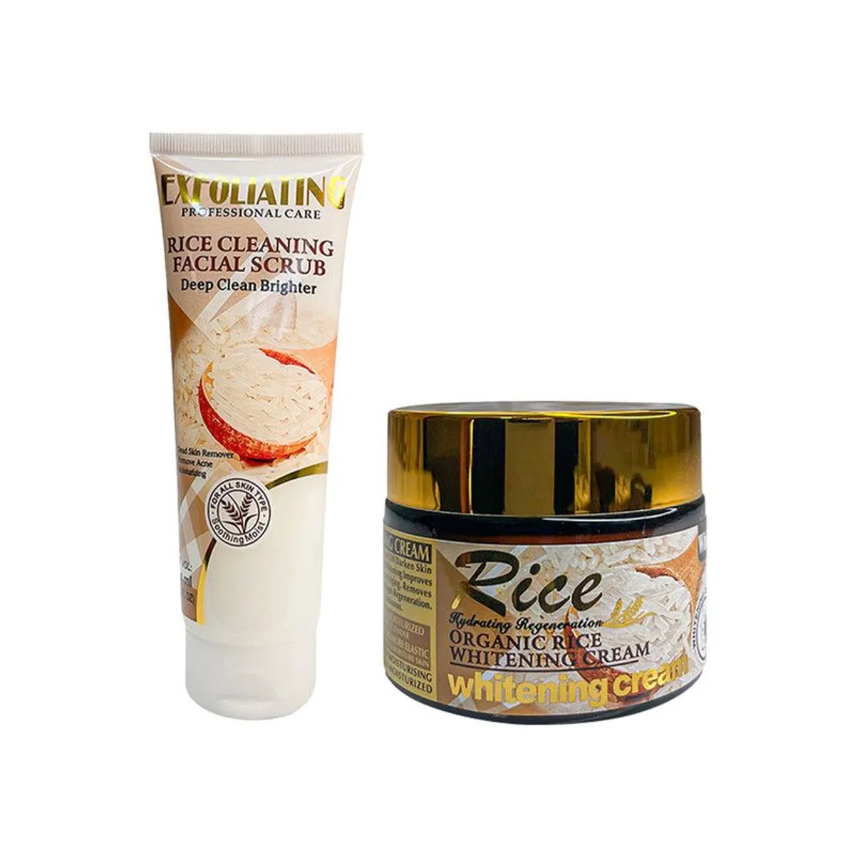 WOKALI - Pack de Arroz Exfoliante 120ML + Crema blanqueadora 55G - Fruit of the Wokali