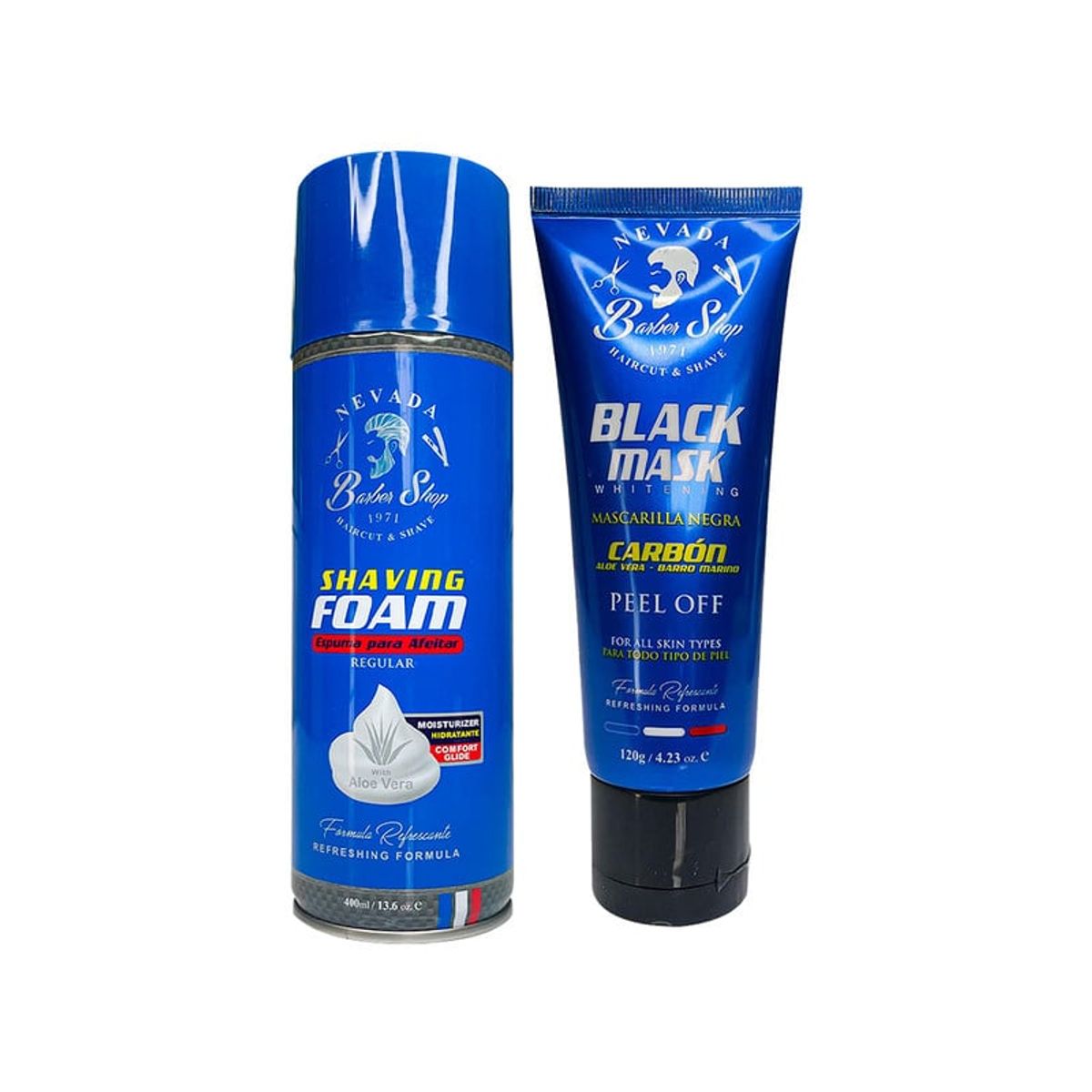 NEVADA NATURAL PRODUCTS - Espuma para afeitar + mascarilla negra Barber shop - NNP