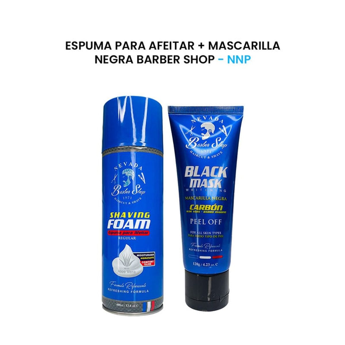 NEVADA NATURAL PRODUCTS - Espuma para afeitar + mascarilla negra Barber shop - NNP