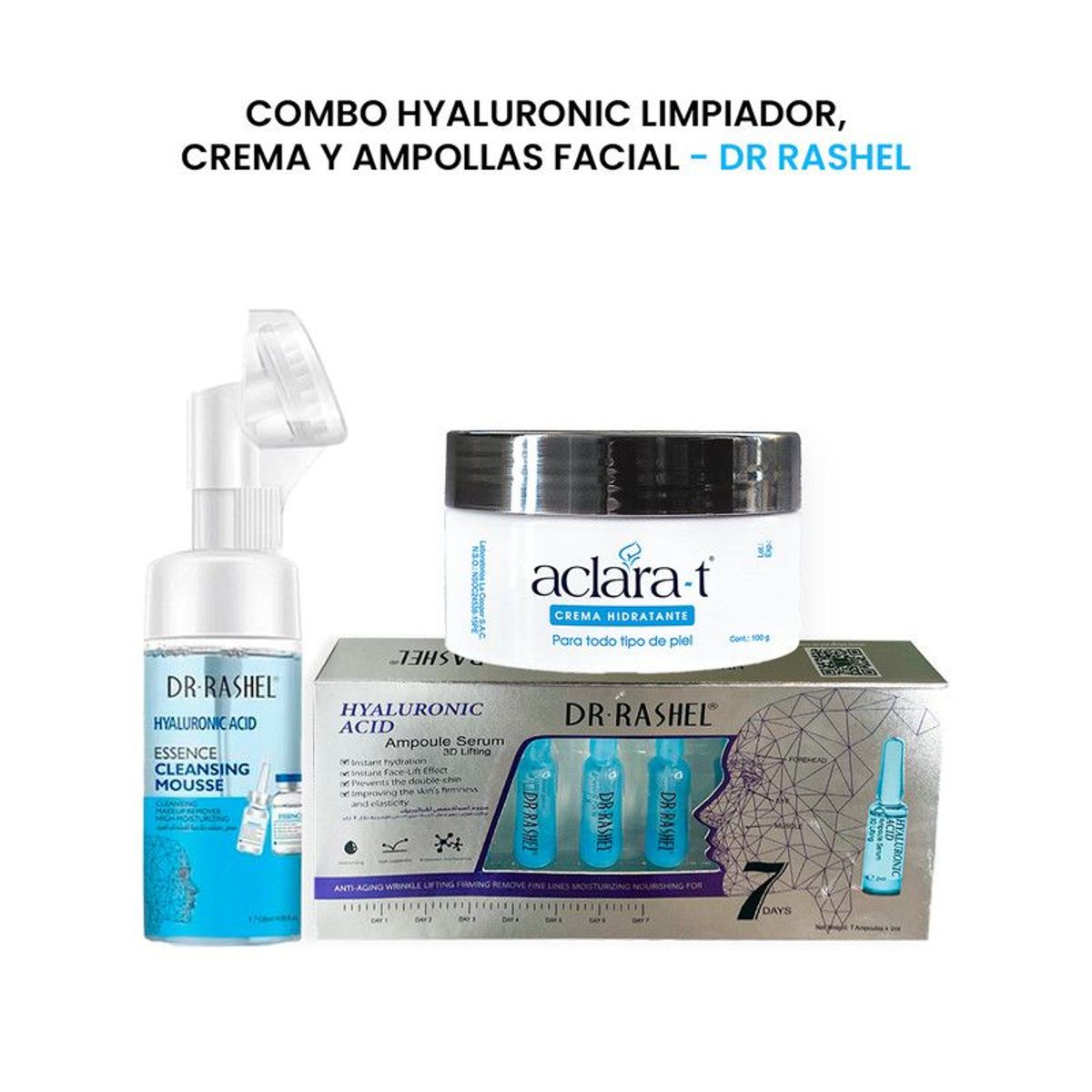 GENERICO - Combo Hyaluronic Limpiador crema ampollas faciales