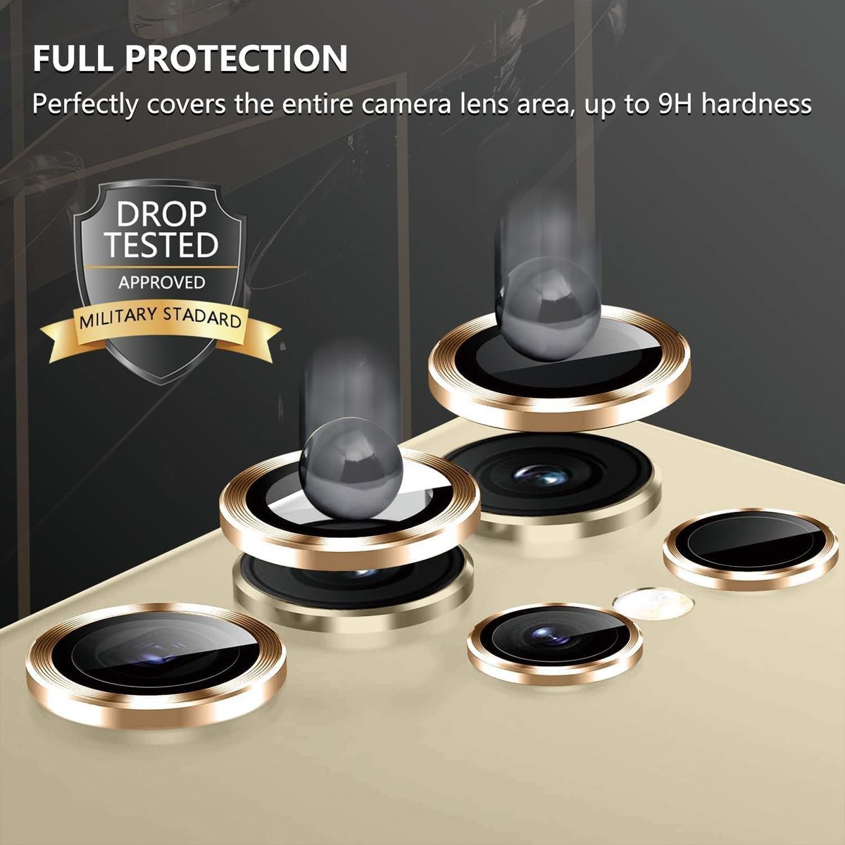 GENERICO - Protector de Cámara Metálico Para Samsug S24 Ultra - Dorado