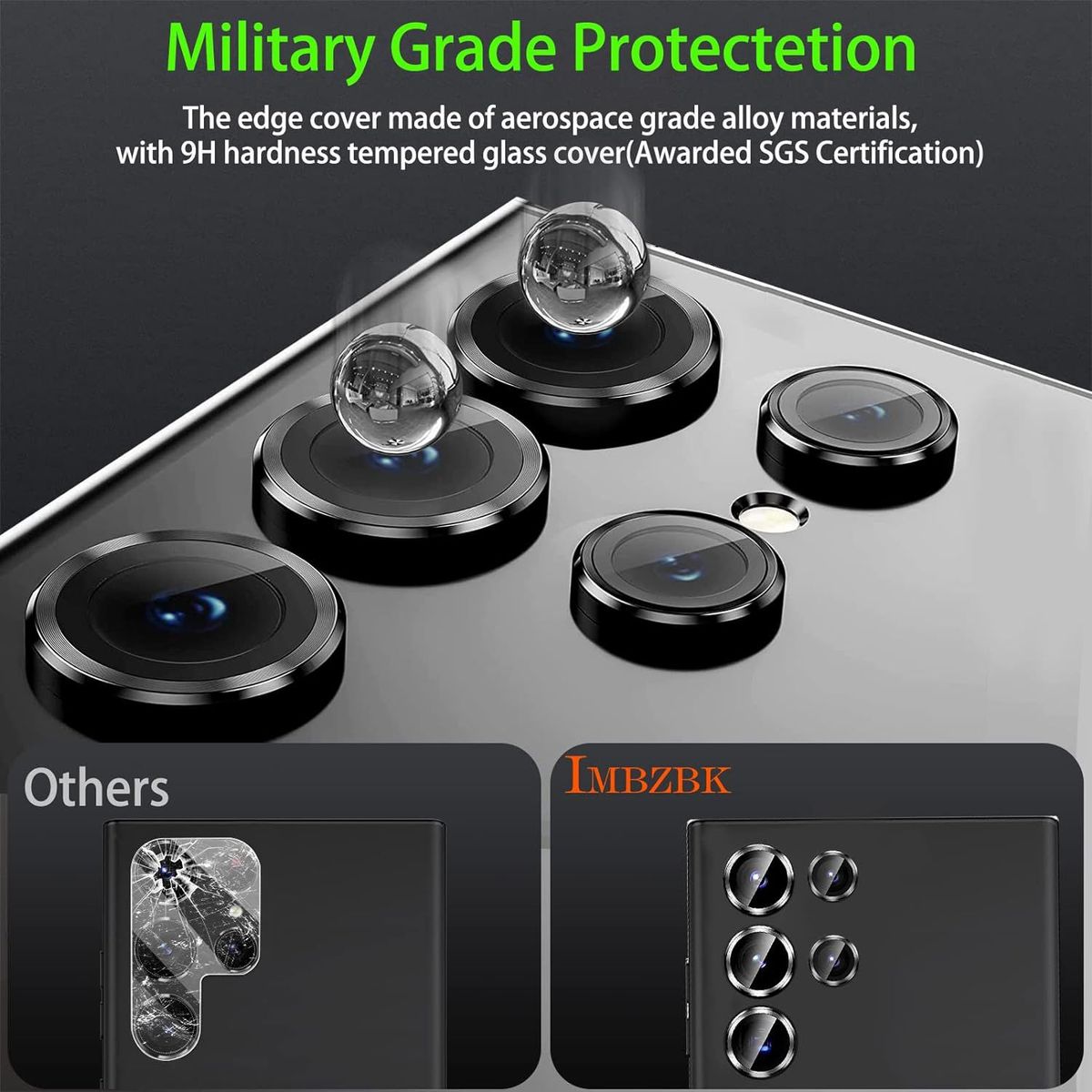 GENERICO - Protector de Cámara Metálico Para Samsung S24 Ultra - Negro