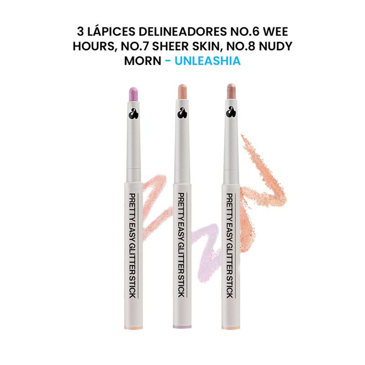 GENERICO - PRETTY EASY GLITTER STICK No6 WEE HOURS + No7 SHEER SKIN + No8 NUDY MORN