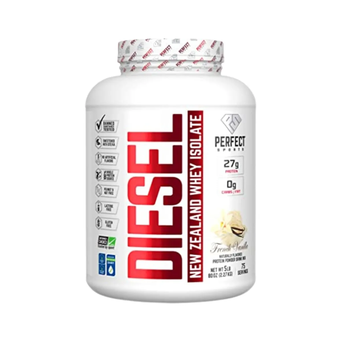 GENERICO - Proteína Isolate Diesel Perfect Sports 5 lb Sin Lactosa Sabor French Vainilla