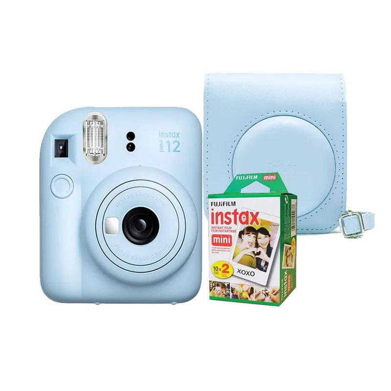 FUJIFILM - Camara Fujifilm Instax Mini 12 Azul Pastel +Estuche12 +Pack Pelix20.