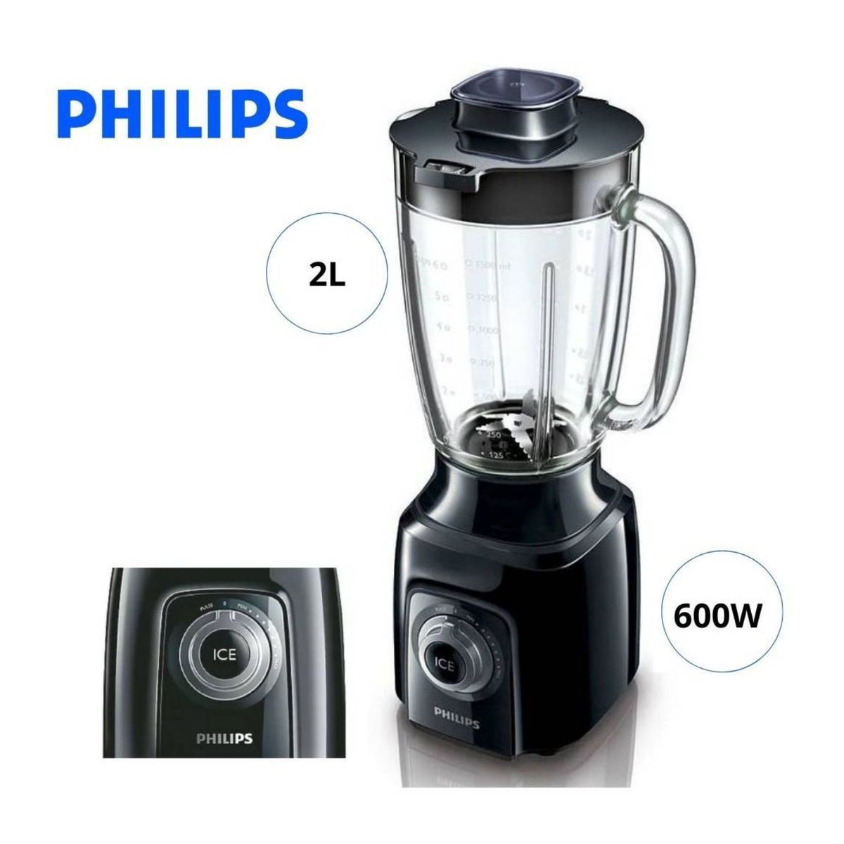 PHILIPS - Licuadora Philips 600W HR2170 Vaso 2 Litros