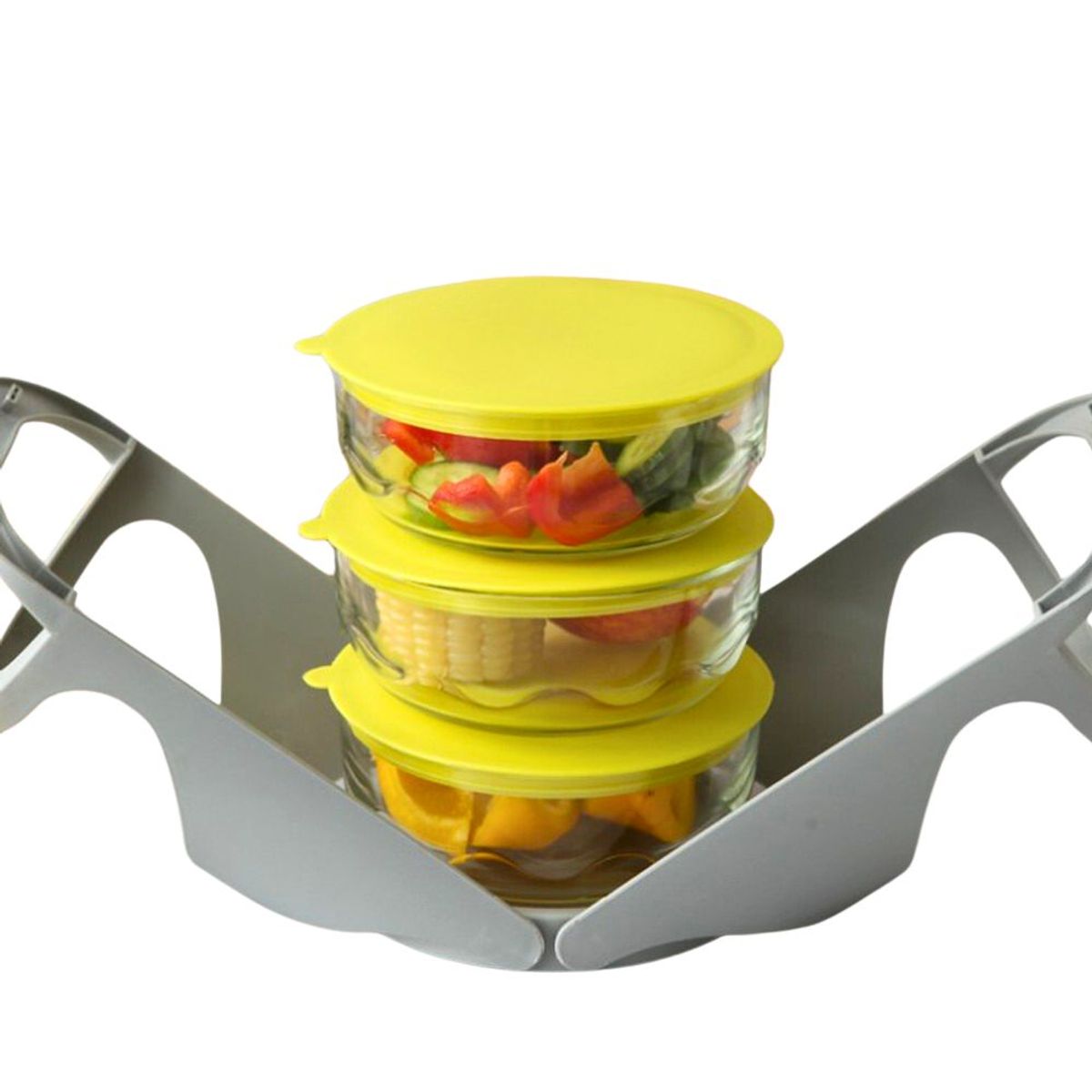 HYGGE - Lonchera Táper de Vidrio Portátil Recipiente Hermético Apilable