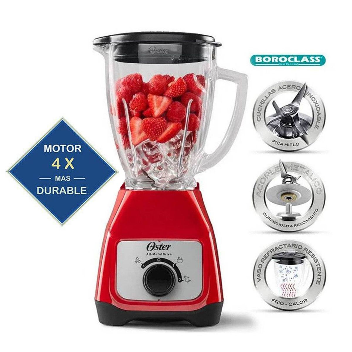OSTER - Licuadora 1 25L Control de Perilla BLSTKAG-RRD
