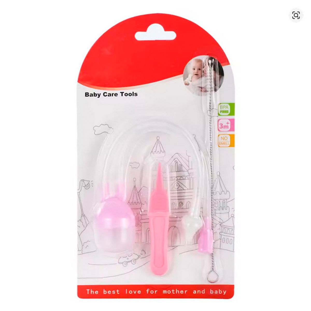 GENERICO - Aspirador Limpiador Nasal Congestión Mocos Bebé Rosado