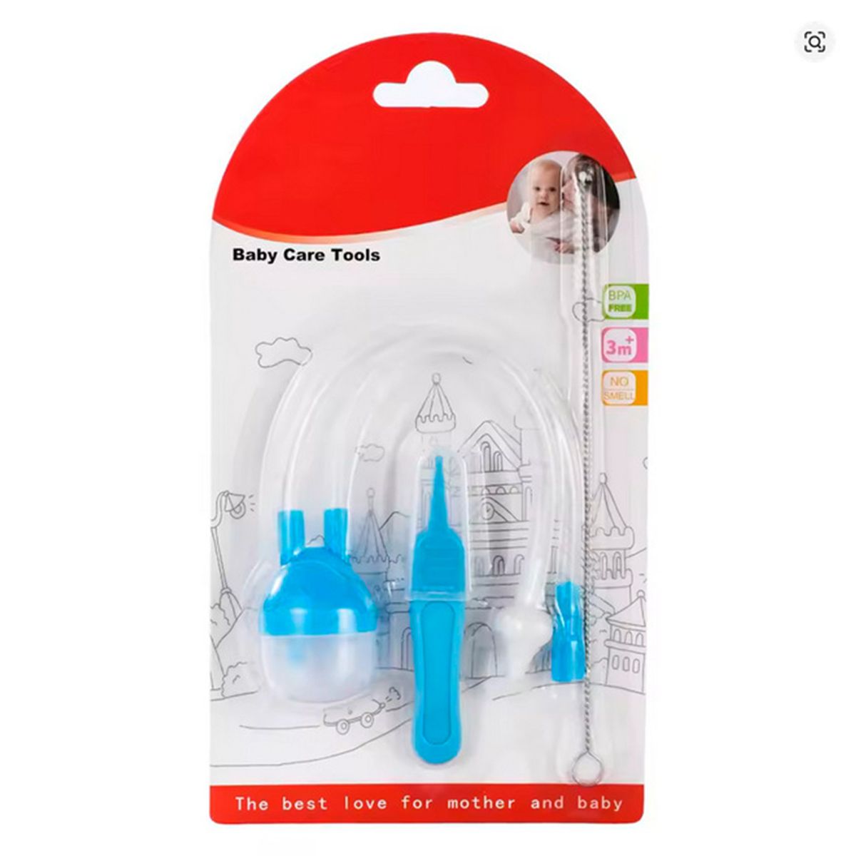 GENERICO - Aspirador Limpiador Nasal Congestión Mocos Bebé Celeste