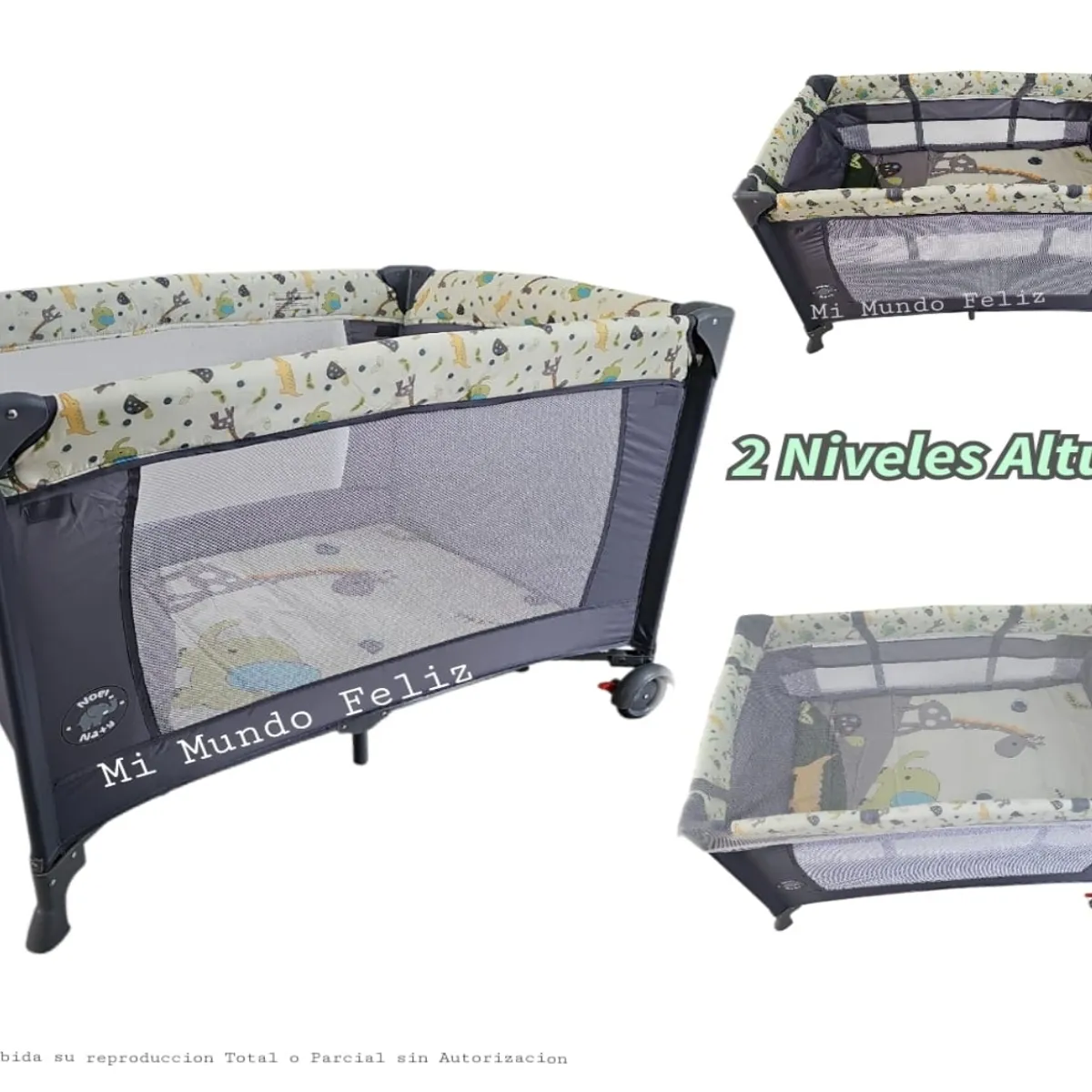 GENERICO - Corral para Bebe y Niños Plegable Para Bebe 2 Niveles Zoo