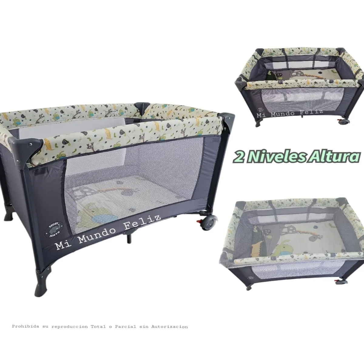 GENERICO - Corral para Bebe y Niños Plegable Para Bebe 2 Niveles Zoo