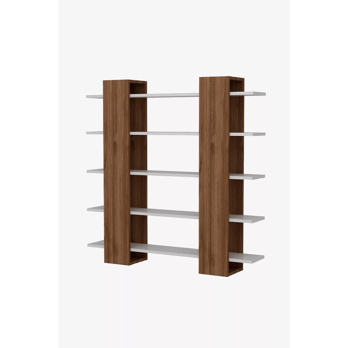 TU MESITA - Estante moderno 5 repisas Aparicio color BlancoMarrón TU MESITA