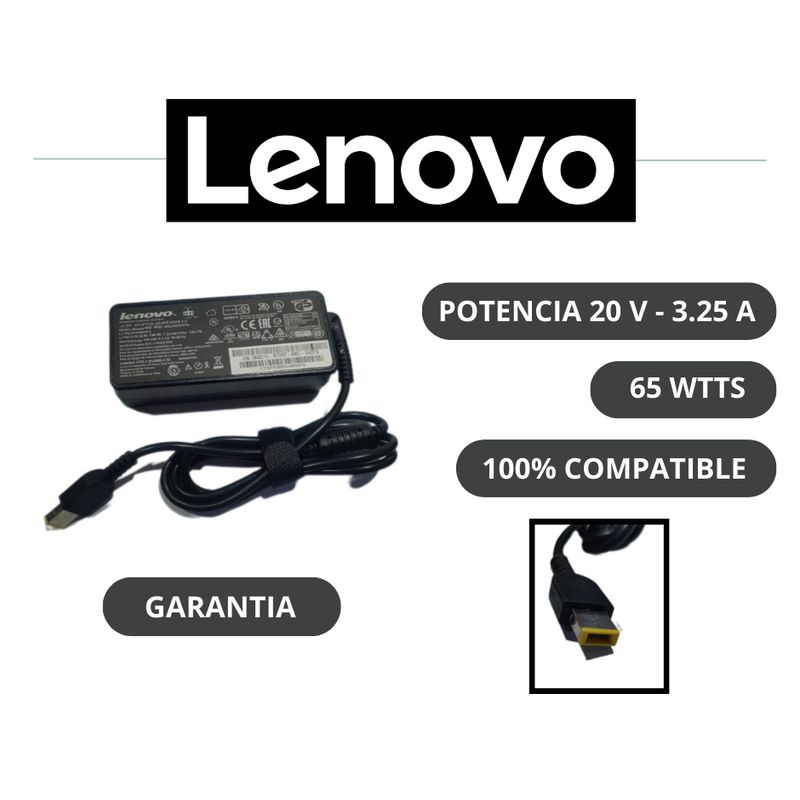 LENOVO - CARGADOR LENOVO PUNTA USB 20V 325A 100-240V