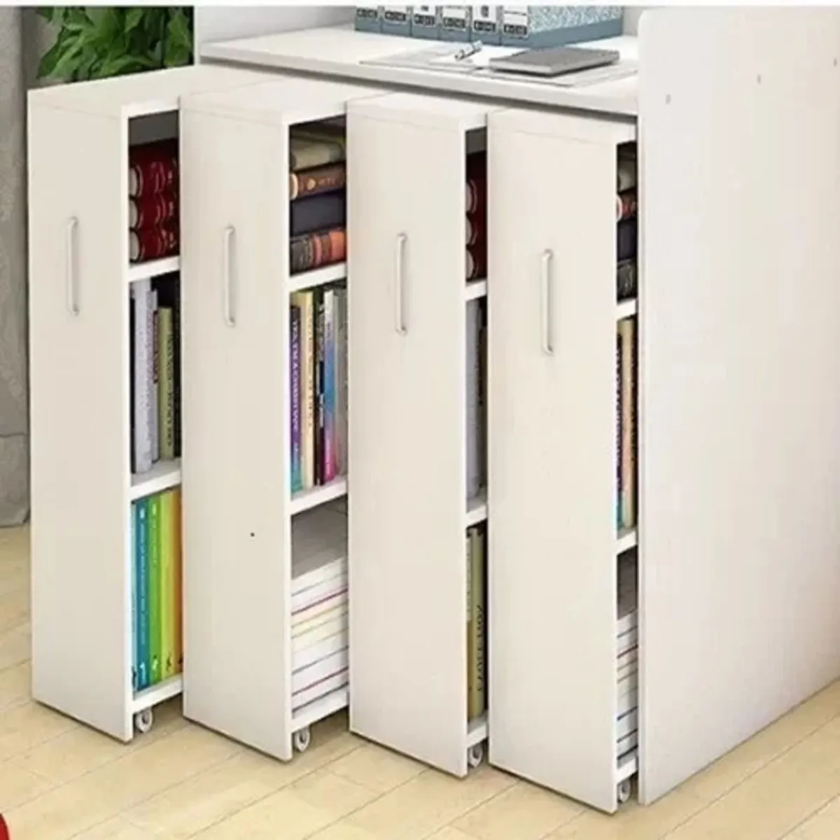 TU MESITA - Librero Moderno 4 Cajones Piero Blanco TU MESITA