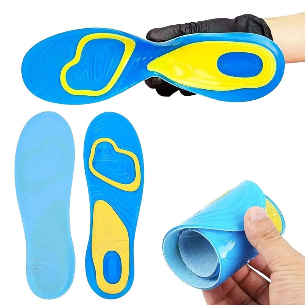 GENERICO - Plantilla  Antideslizante Gel Confortable L 42- 48 - Azul  L