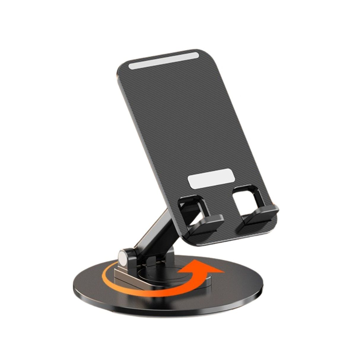 GENERICO - Soporte Celular de Mesa con Base Acero Inoxidable Giro 360 Negro