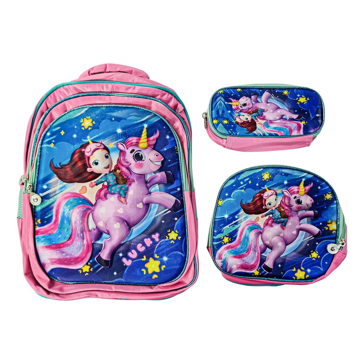 GENERICO - Mochila Escolar en Alto Relieve 3 en 1