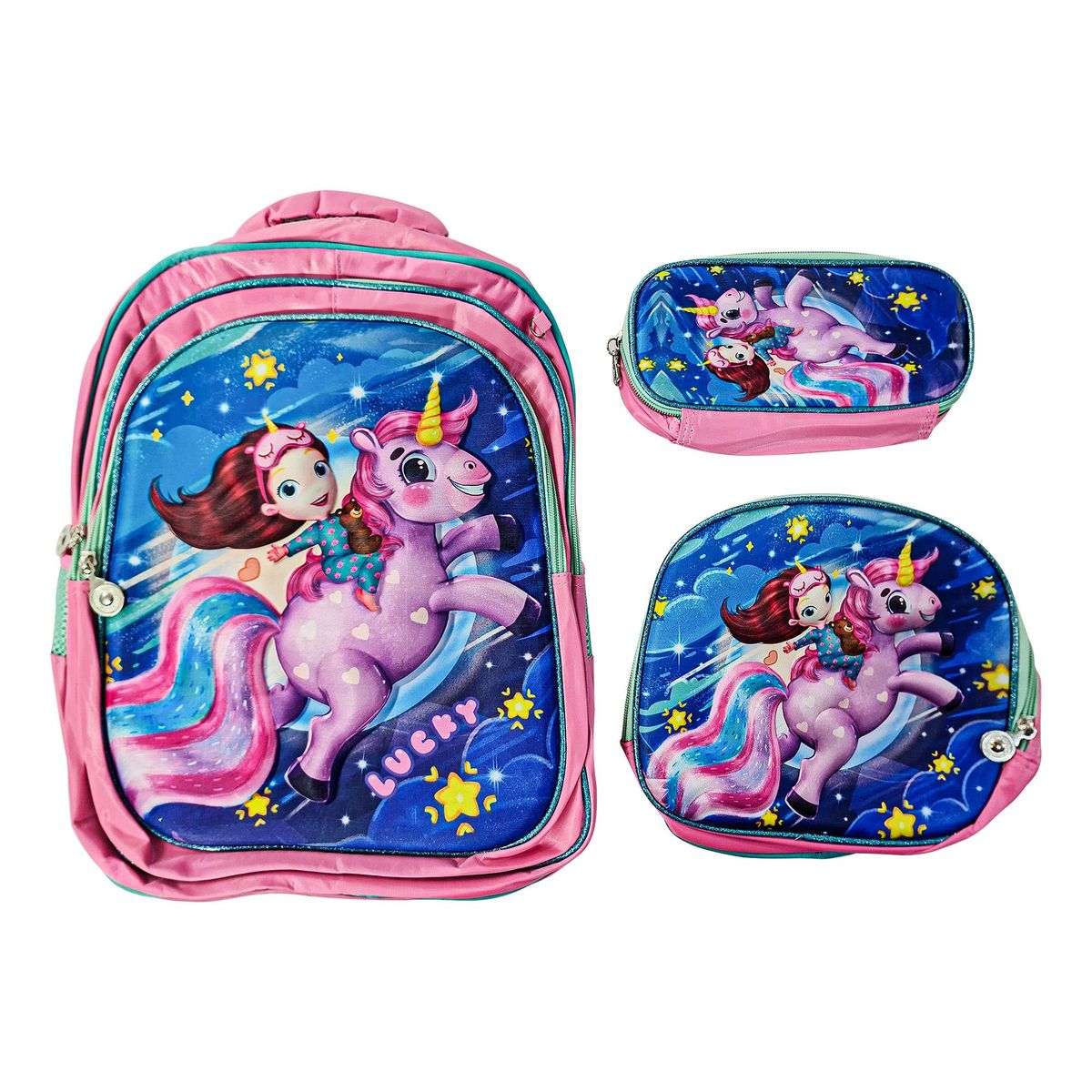 GENERICO - Mochila Escolar en Alto Relieve 3 en 1