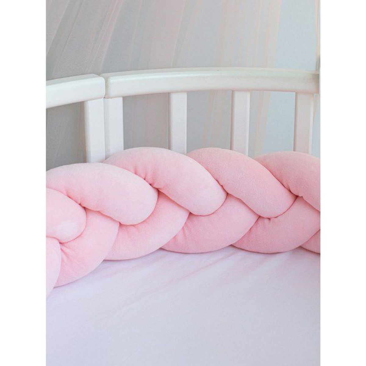 GENERICO - Terciopelo Protector de cuna trenza 2 metros