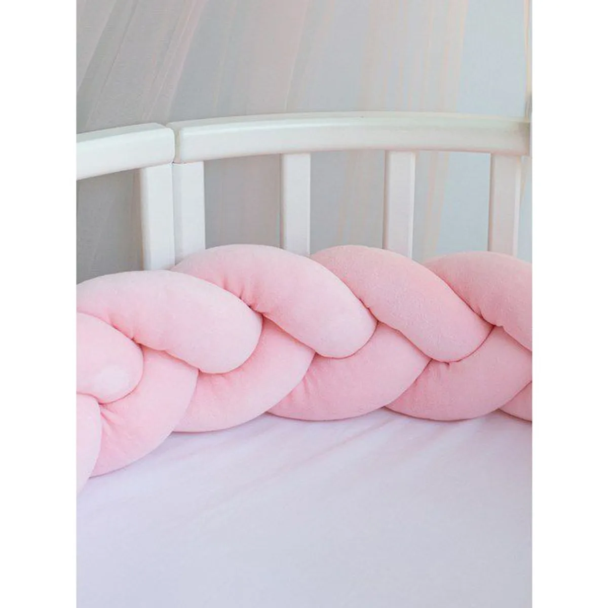 GENERICO - Terciopelo Protector de cuna trenza 2 metros