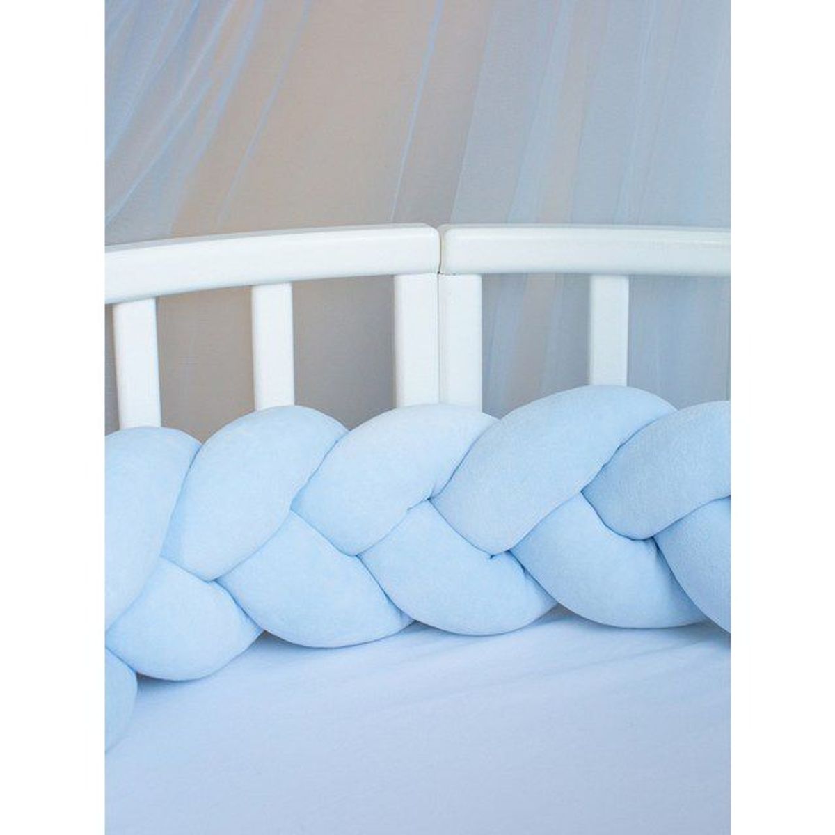 GENERICO - Terciopelo Protector de cuna trenza 2 metros