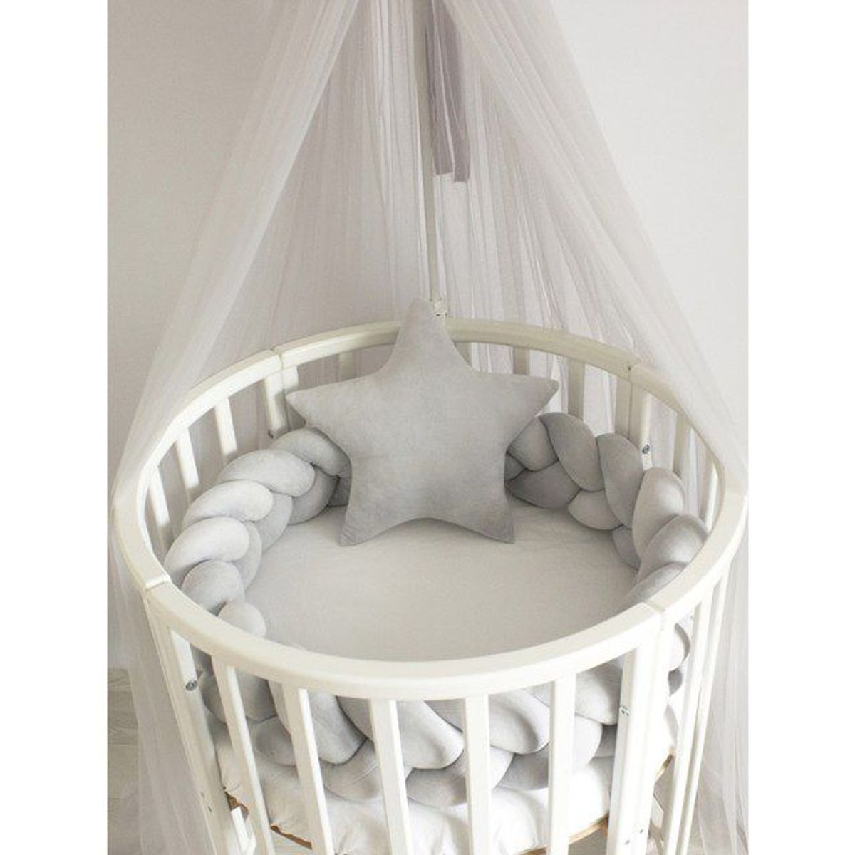 GENERICO - Terciopelo, set para cuna redonda de 70 cm de diámetro