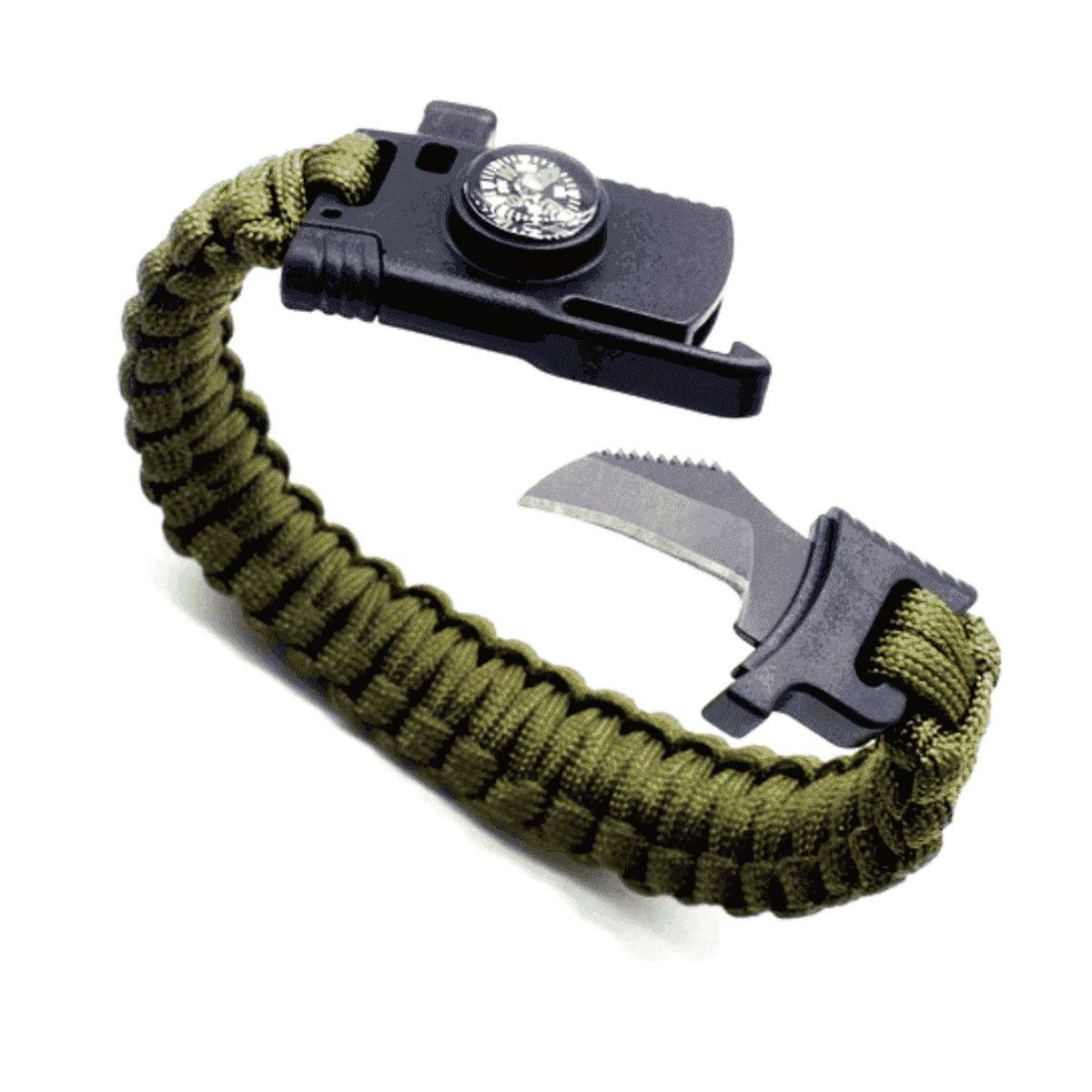 GENERICO - Pulsera Táctica Paracord Camping y Supervivencia Con Hoja