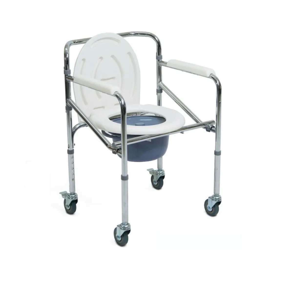 GENERICO - Silla sanitaria con ruedas baño portatil aluminio