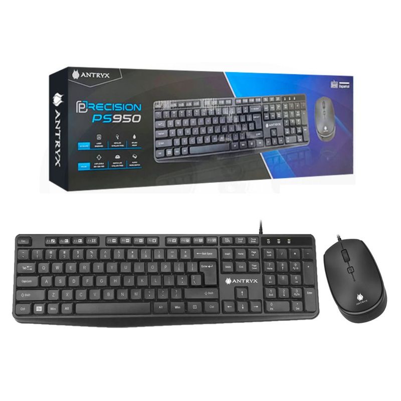 ANTRYX - KIT TECLADO Y MOUSE ANTRYX PRECISION PS950 ASC-PS950K-SP NEGRO USB