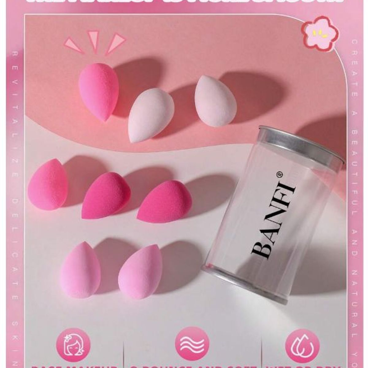 GENERICO - SET DE ESPONJAS FACIALES 8 PZ